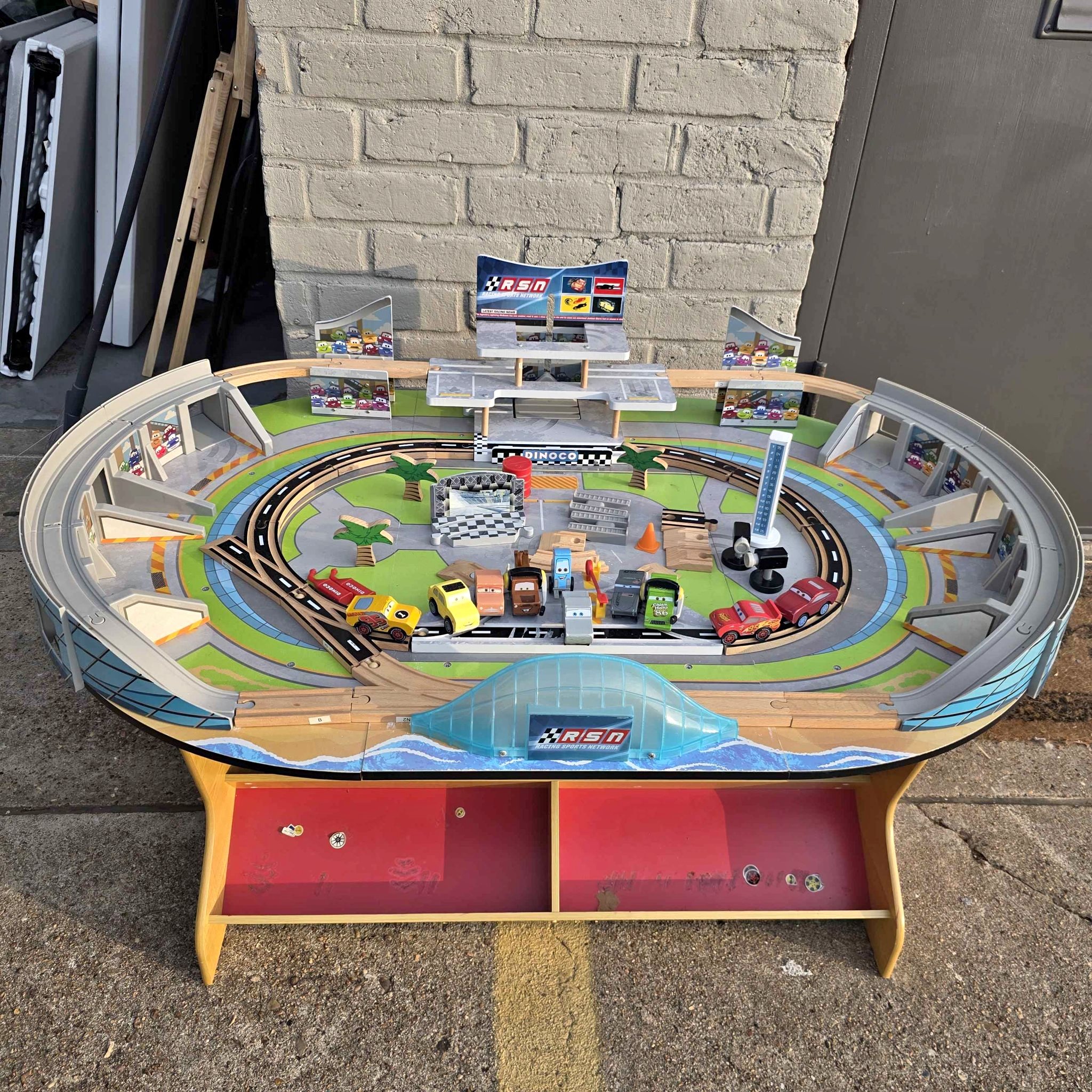 Very rare Disney Pixar Cars 3 Speedway Train Table wooden Racetrack ...