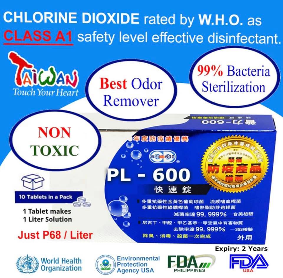 Chlorine Dioxide ClO2 Disinfectant Tablet PL600 | Manila