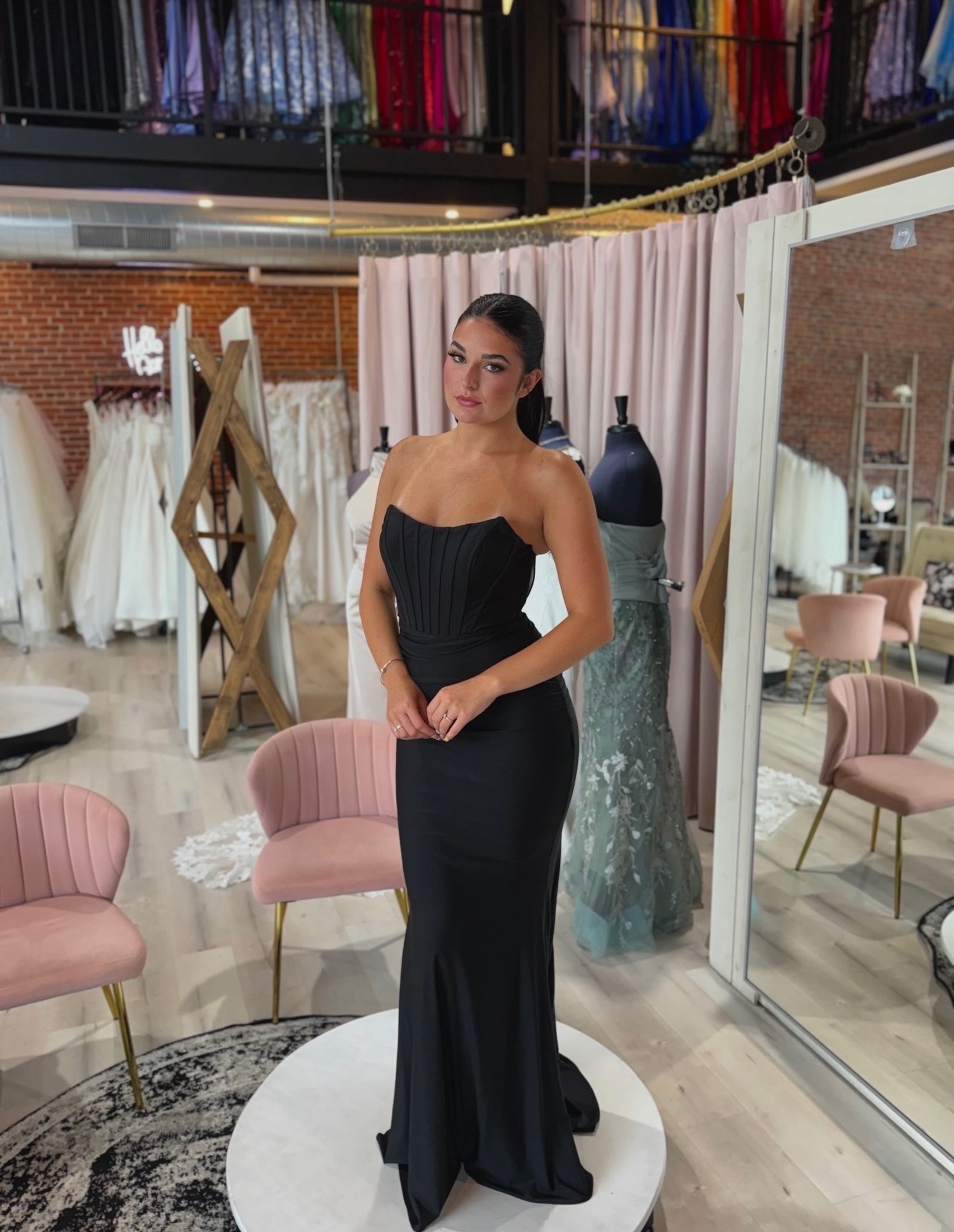 designer black tie dress Elegant Faviana strapless at Carbonneau Thread & Supply Denim party79 Fashion The Black Tie Gown Color:Violet