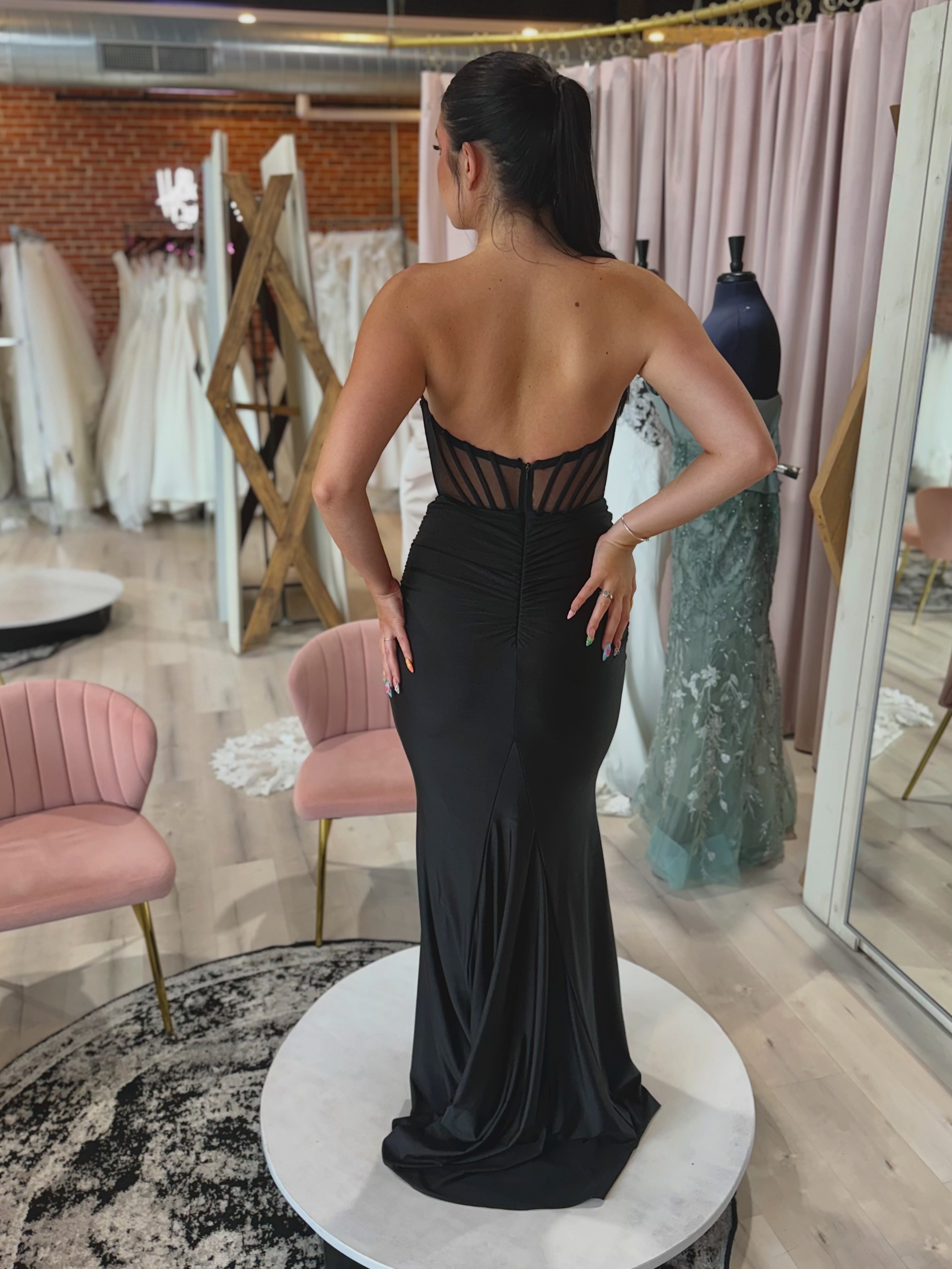 formal dress with low back Faviana designer prom elegant backless dress