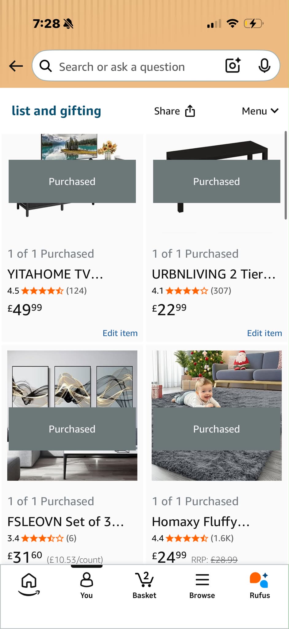 Chaotic surprises with generous Amazon wishlist purchases