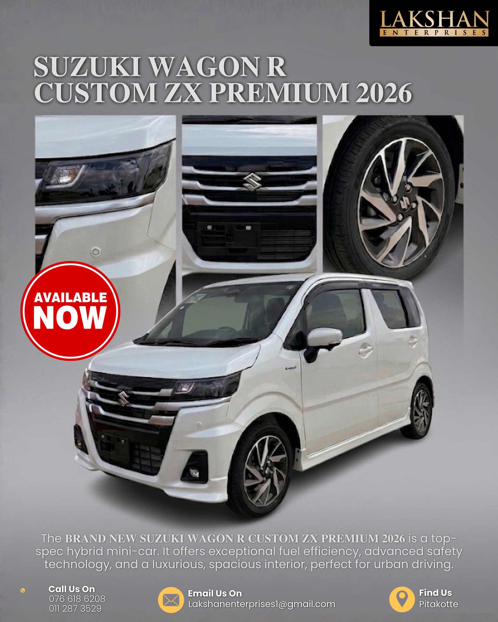 2026 Suzuki Wagon R Custom ZX Premium hybrid available now