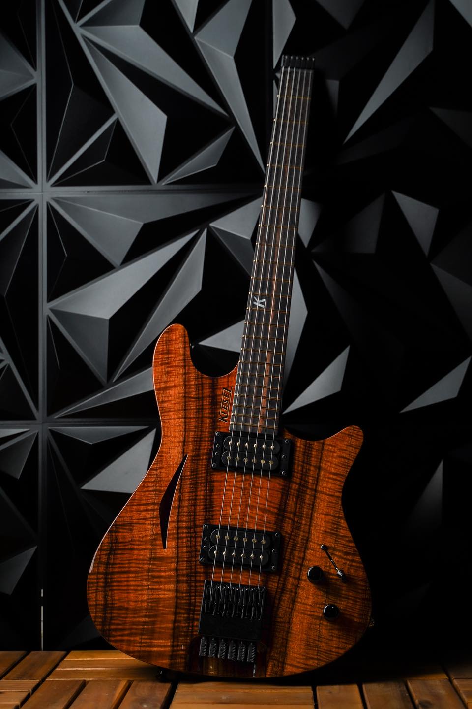 Kiesel - Dc127 in deep aquaburst over flamed maple top with Kiesel