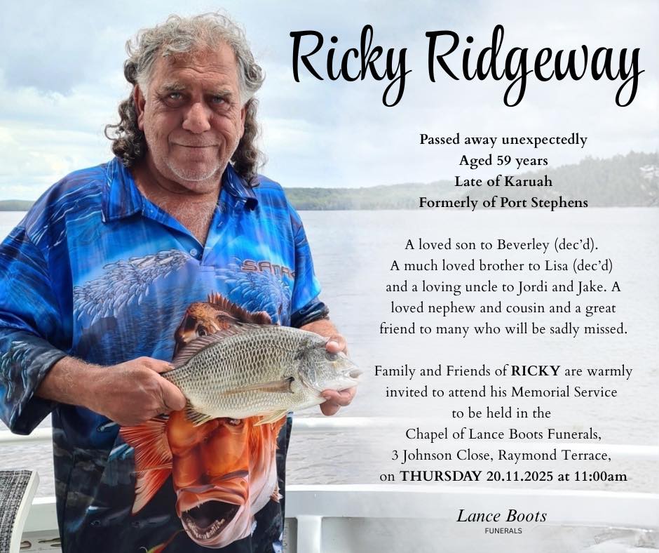 Lance - RIDGEWAY, Ricky Passed away unexpectedly Aged 59 years Late of ...