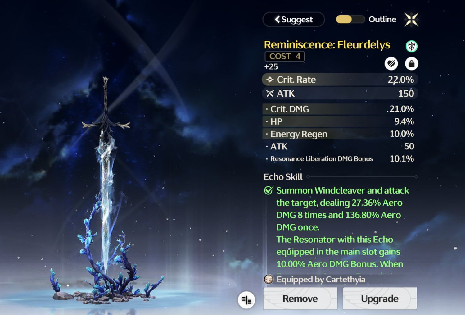 Should I reroll for double Crit HP% and ER% on Fleurdelys?