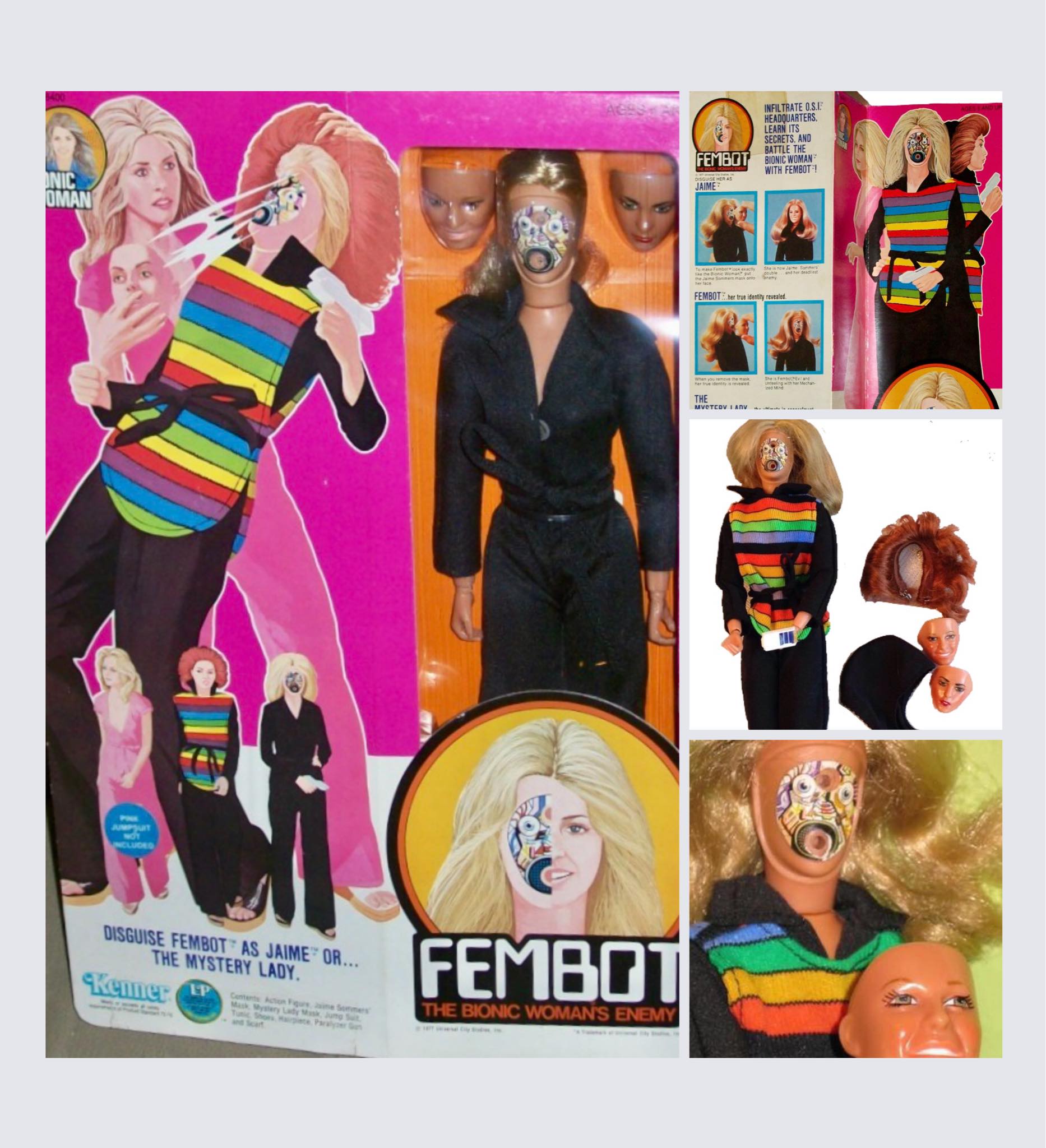 Vintage 1977 Kenner Bionic Woman Fembots action figures