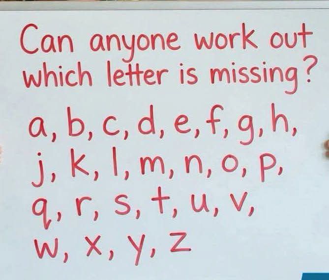 Can anyone work out which letter is missing 🤔