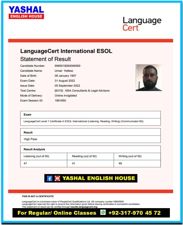 IELTS with Yashal - For Language Cert guaranteed High Pass result ...