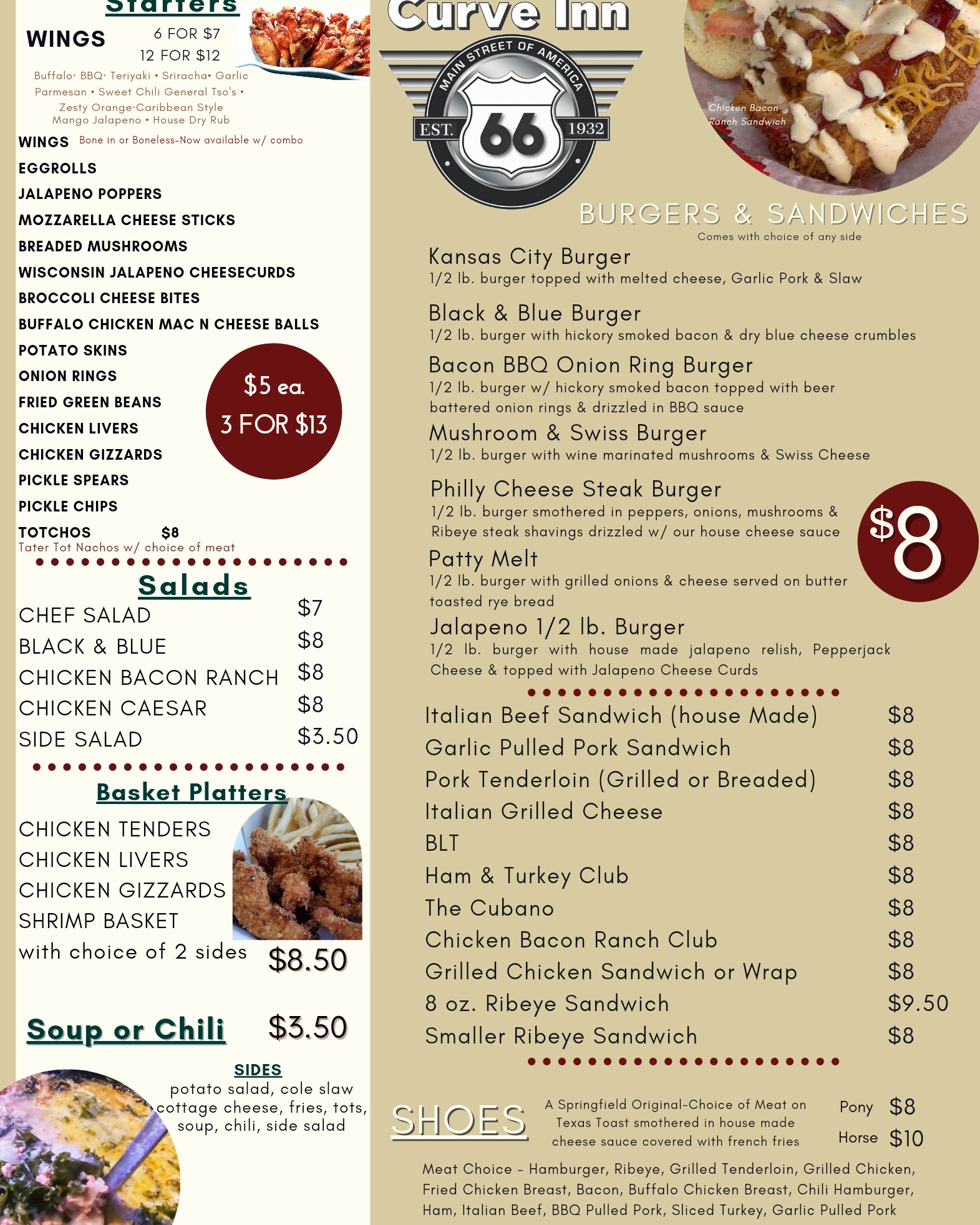 Curve Inn - Our new menu has some incredible eats. We'd... | Facebook
