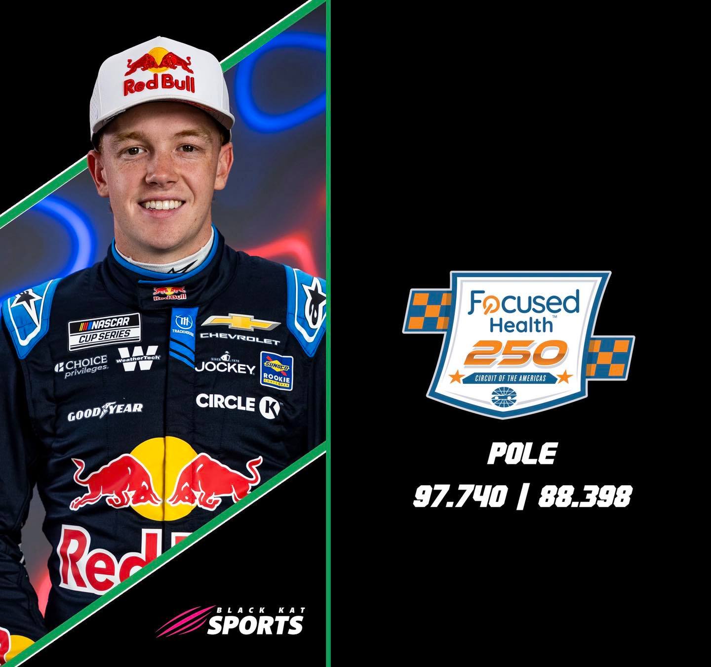 NEWS: Connor Zilisch wins the pole for... - Black Kat Sports | Facebook