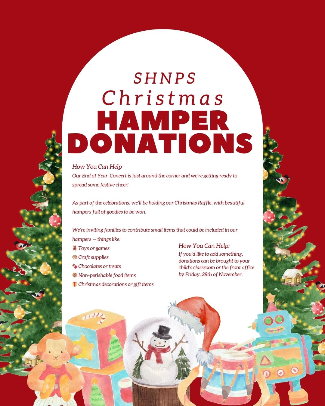 Swan - 🎄 CHRISTMAS HAMPER DONATIONS 🎁 Our End of Year Concert is just ...