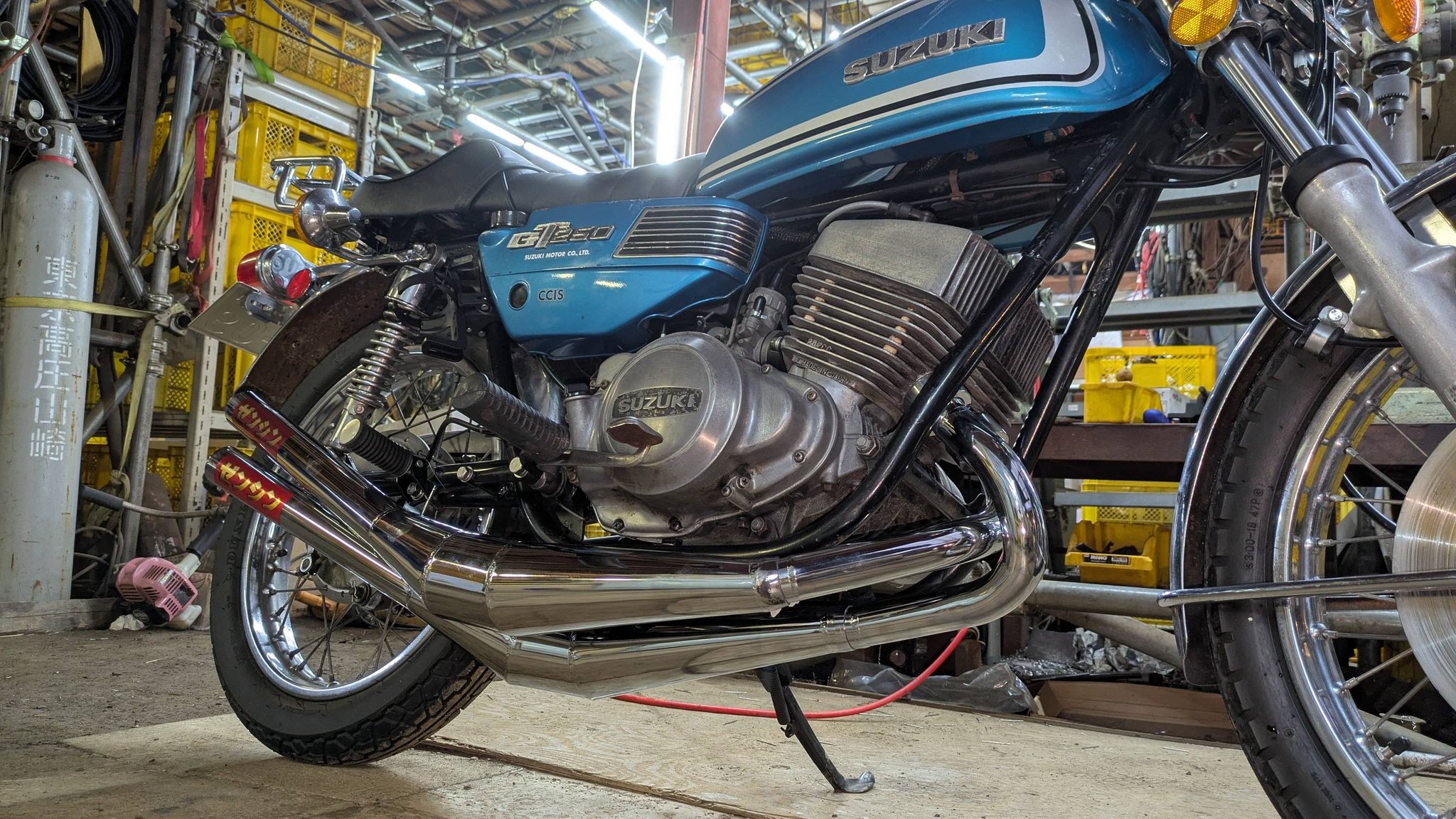 350ss 用、フルメッキ 爆竹チャンバー ￥158000 （ KH250-400 同額