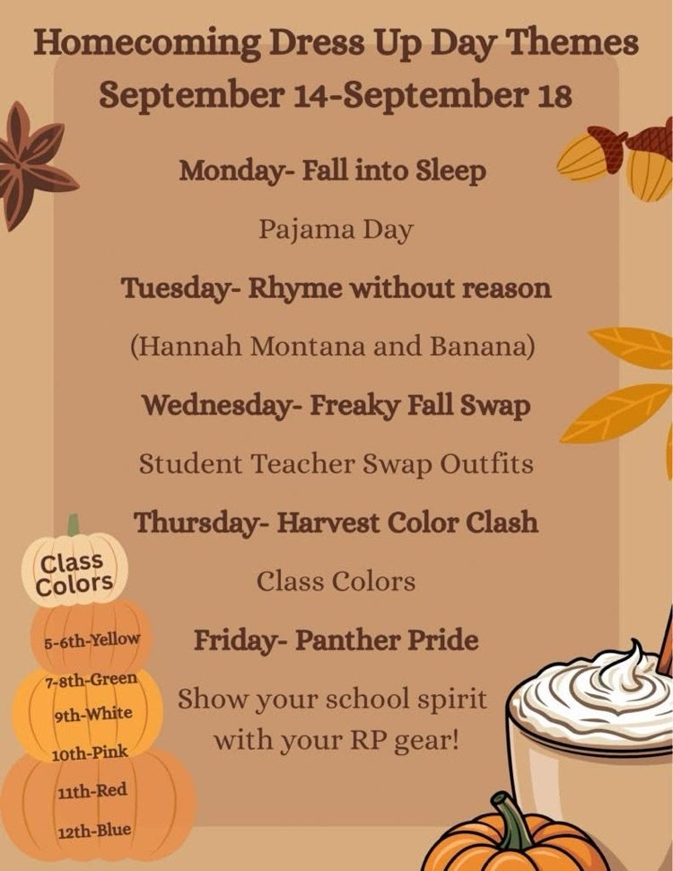 homecoming dress up themes Riverton Parke Jr./Sr. High School week dress-up unique spirit week themes high school
