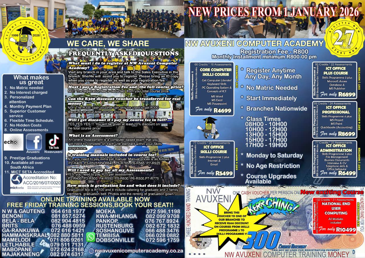 Avuxeni Computer Academy: Rustenburg💛💙 | Facebook
