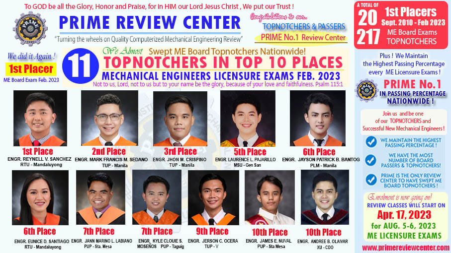 PRIME Mechanical Engineering Review Center