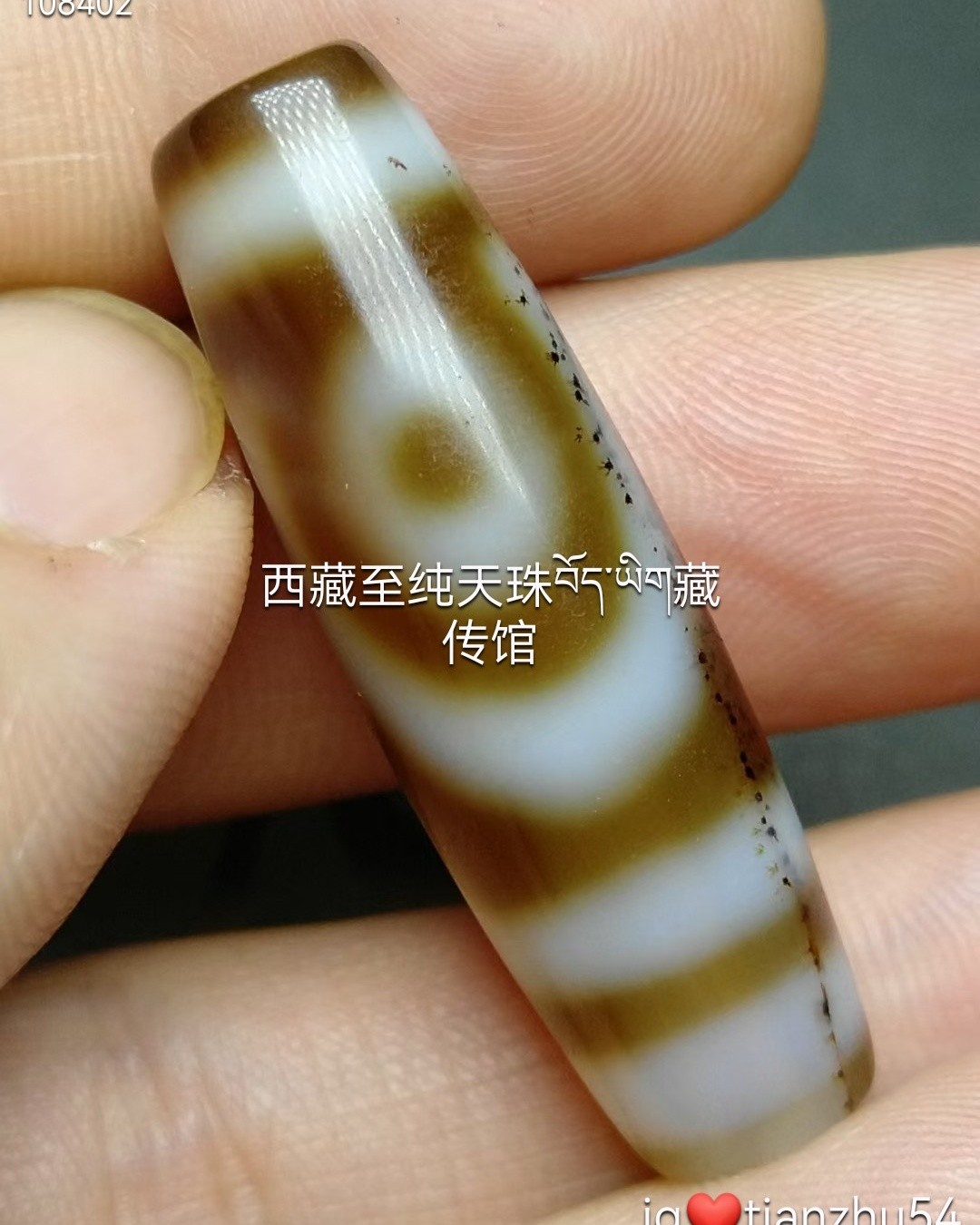 至纯)虎牙达洛天珠，尺寸20*17.5 虎牙天珠以威势闻名，小孩的百日关