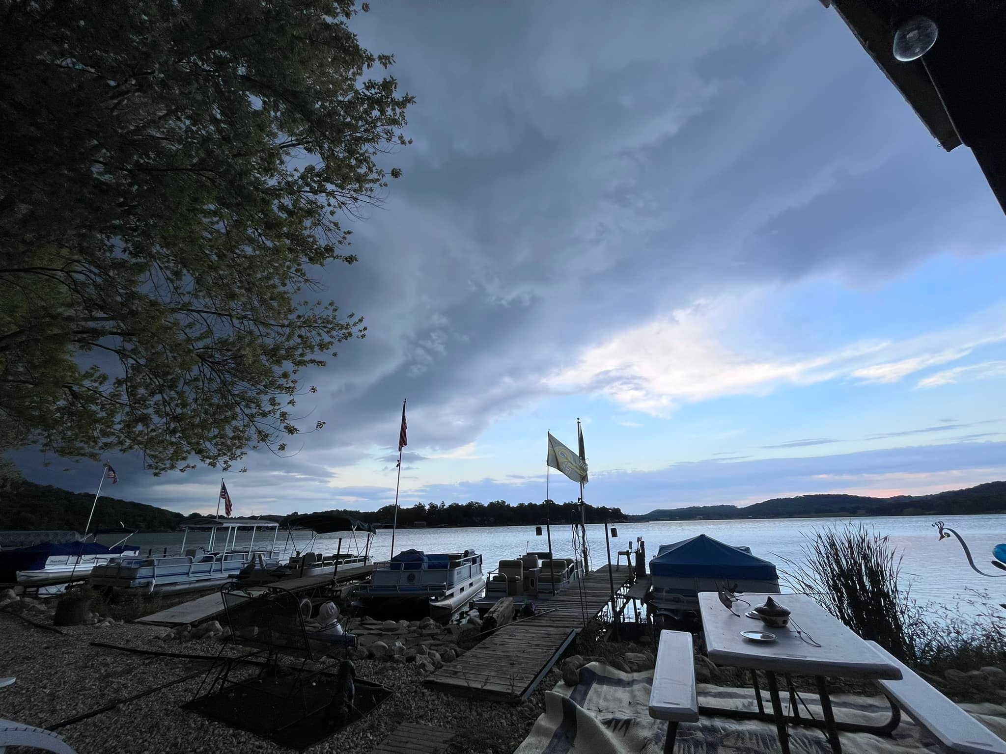 Before and after the storm at Crystal lake?