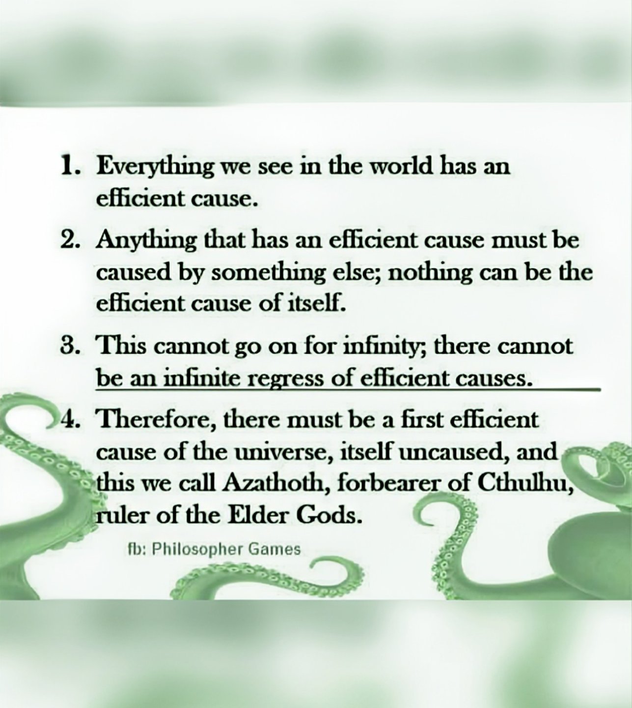 Philosopher - The argument from causation 🐙 | Facebook