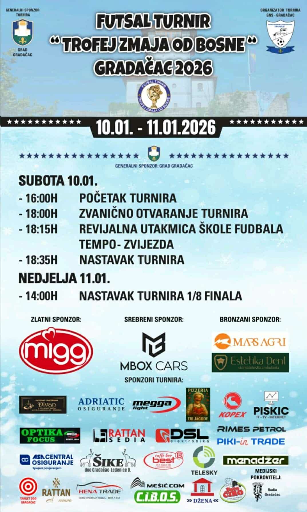 FUTSAL TURNIR – Trofej Zmaja od Bosne Gradačac 2026