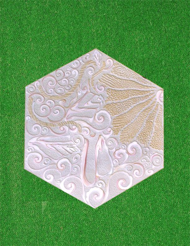 Pinder Tile - NEW!! Coral and Conch Shell Hexagon Pattern....