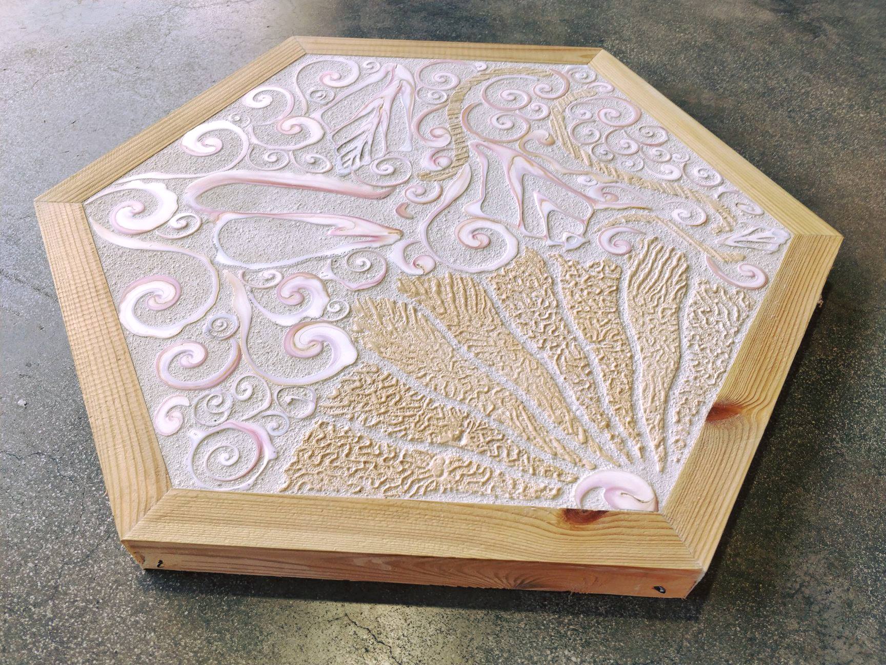 Pinder Tile - NEW!! Coral and Conch Shell Hexagon Pattern....