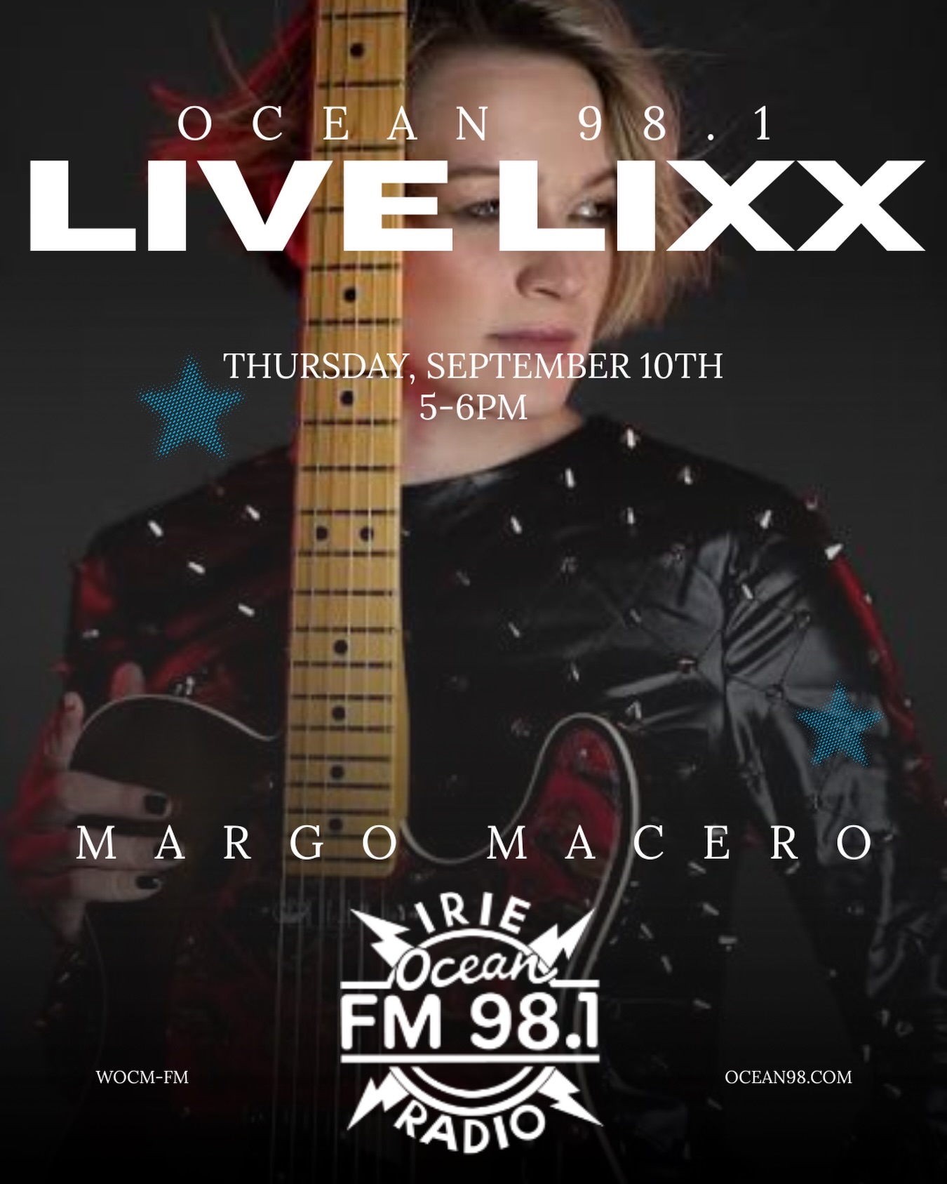 Margo Macero performs live on Ocean 98.1 WOCM Thursday, September 10th