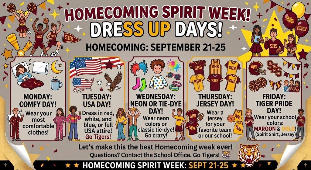 dress up ideas for homecoming week Bear Cave Intermediate School's Spirit (September 21-25) box