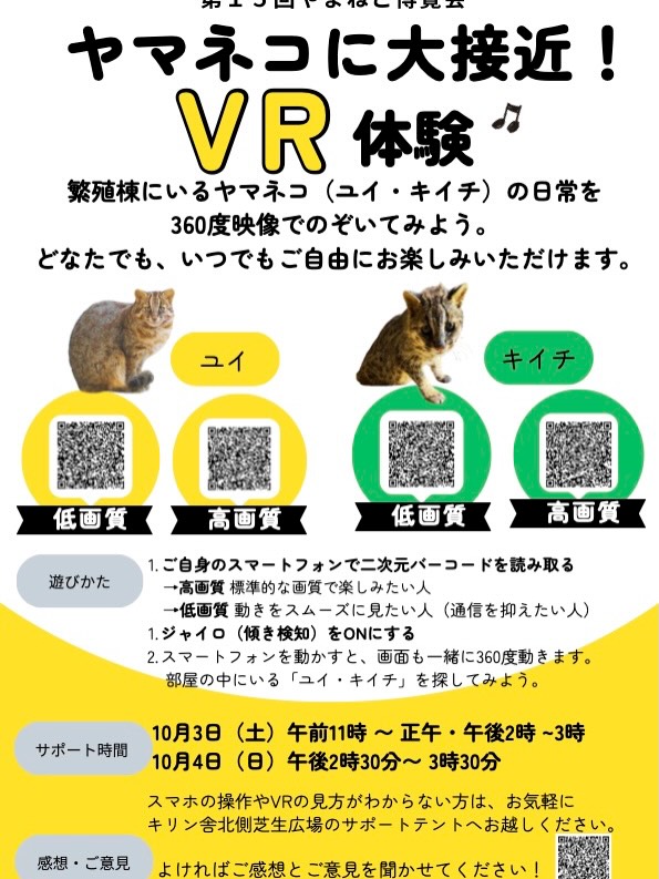 第15回やまねこ博覧会やってます！VR体験でヤマネコに大接近してみ