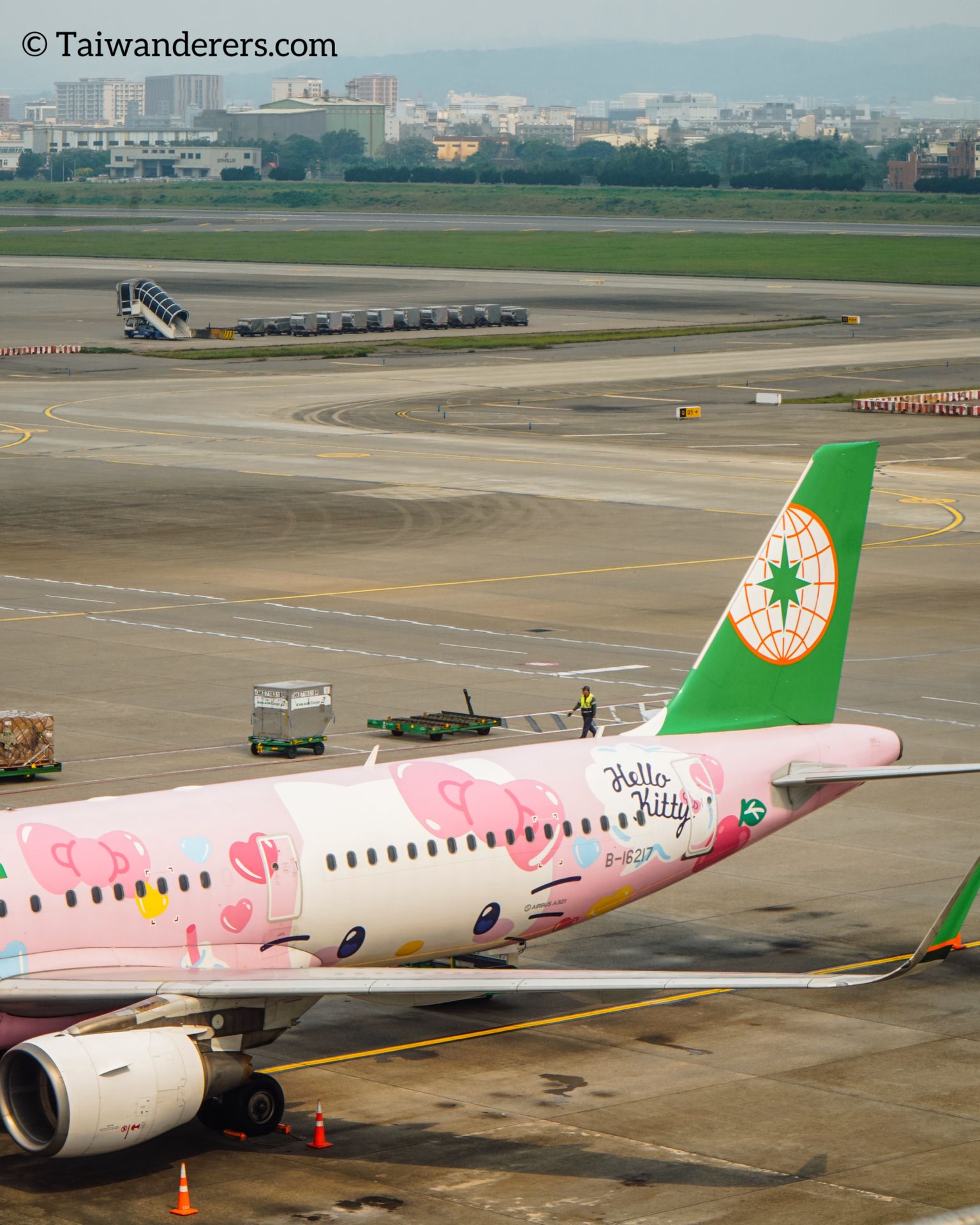 Sanrio Hello Kitty Pink Jet Airbus A321-211 by Eva Air