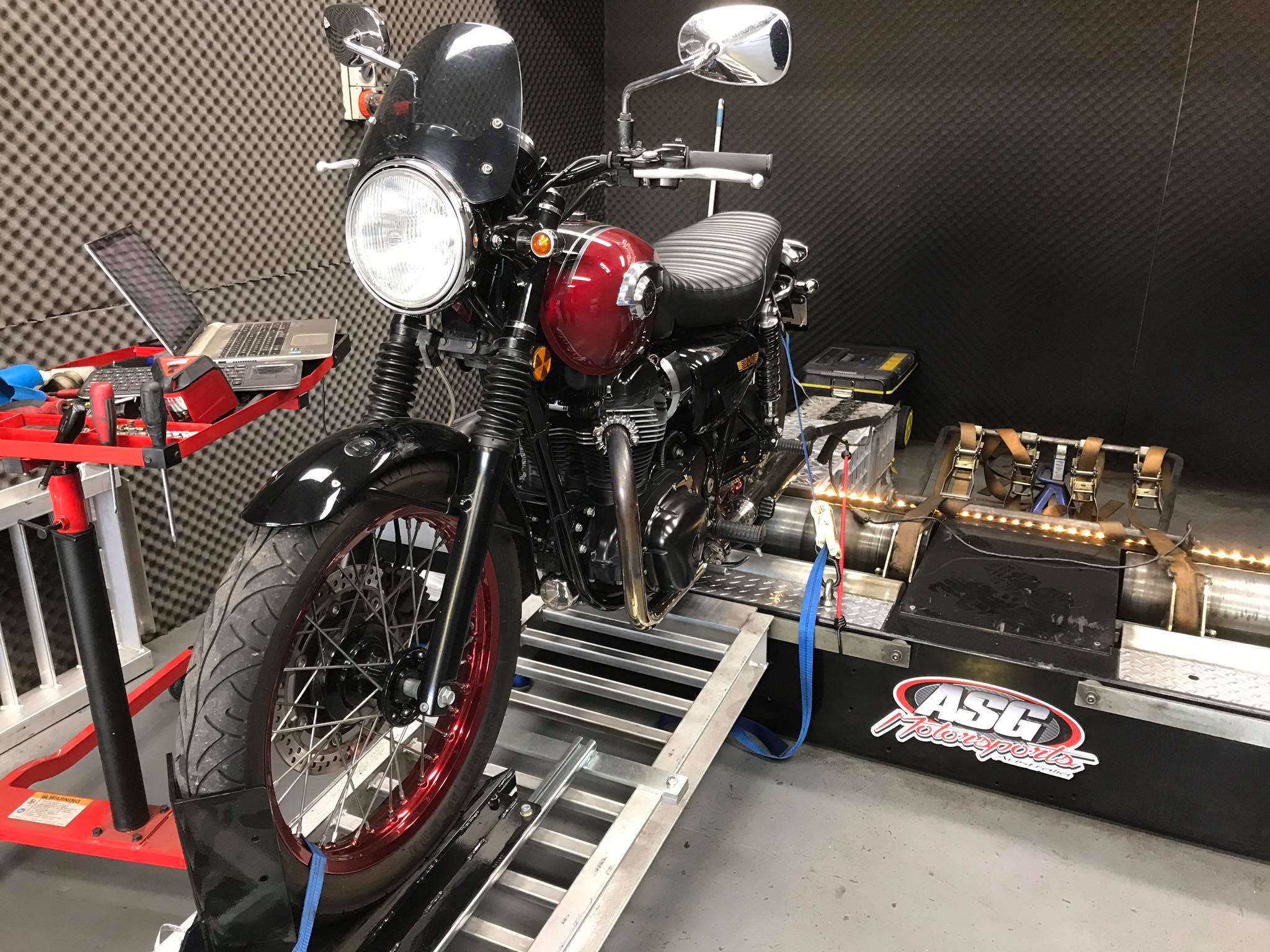 Dyno Tuning the Kawasaki W800 with Power Commander today. Showing