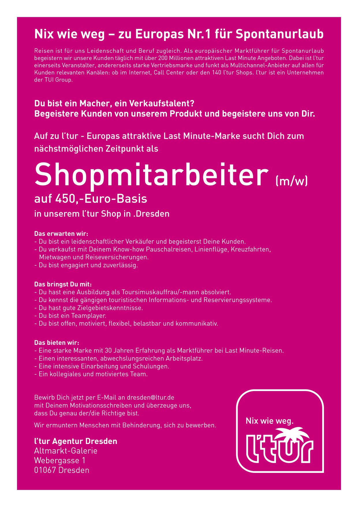 Ltur Bewirb Dich Jetzt Dresden Ltur De Facebook