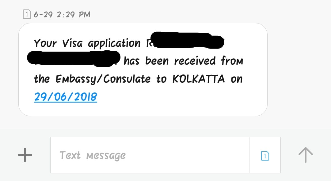 Tourist Helpline | I received this sms from VFS Kolkata, should I visit ...