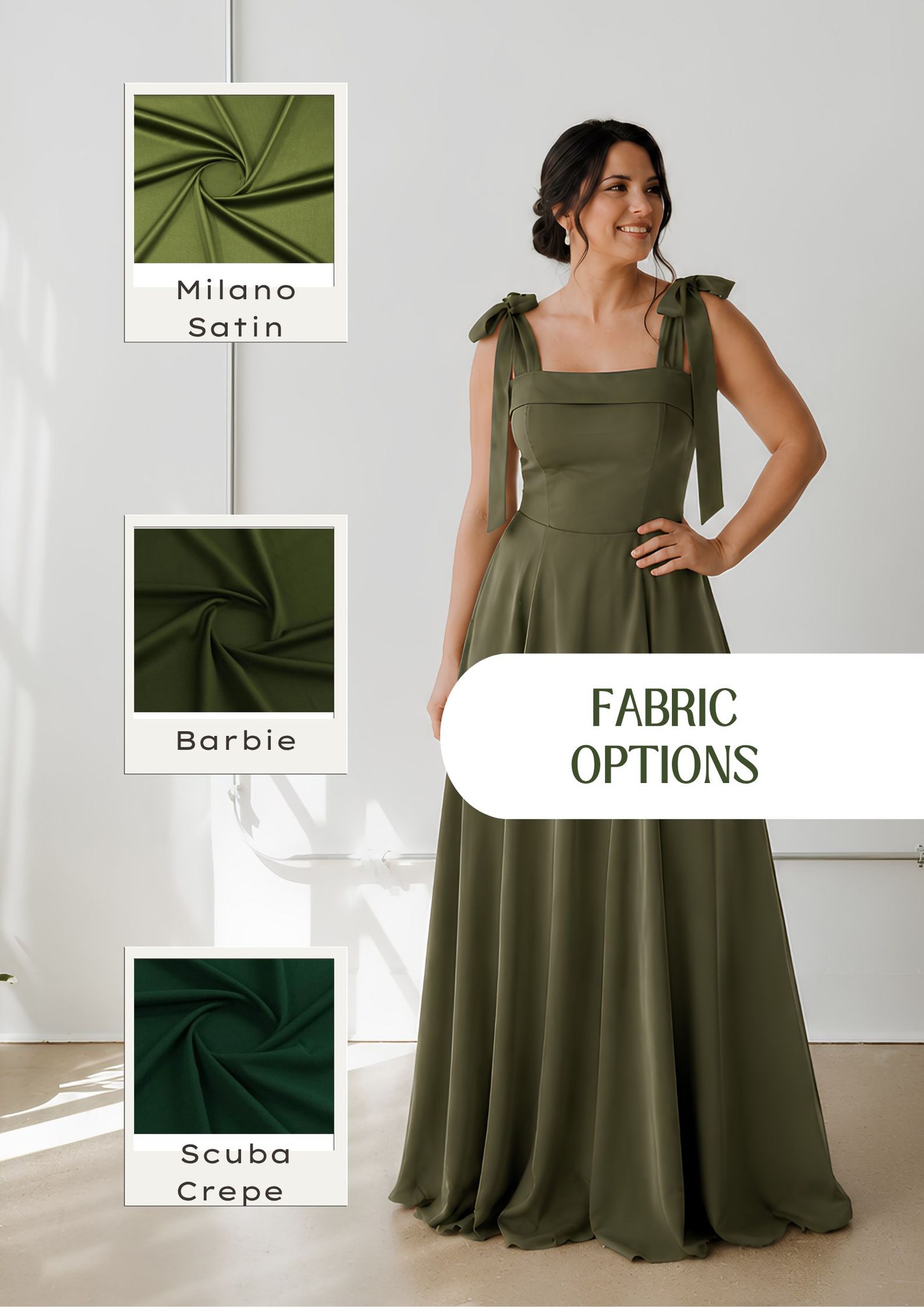 milano bridesmaid dresses dress fabric options including Satin, Barbie, and Scuba Crepe neckline_Halter