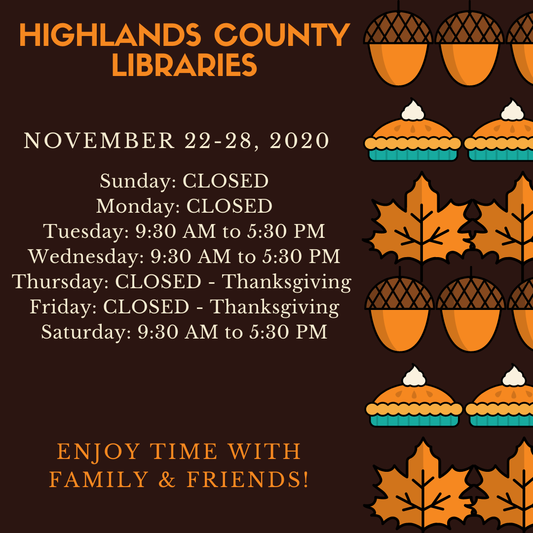 Hello library patrons! Here is this week's schedule for your Highlands ...