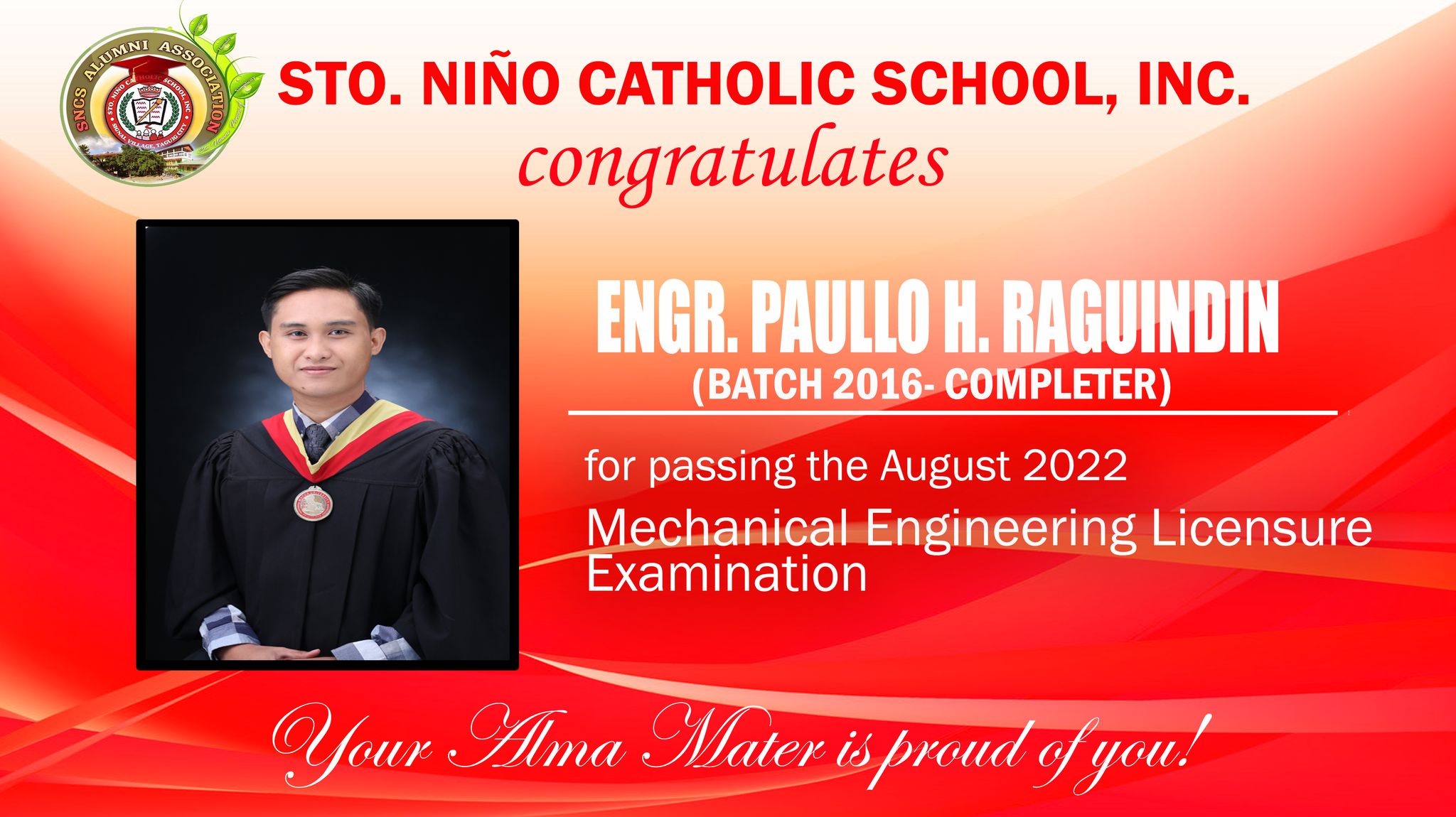 Congratulations to Engr. Paullo... - SNCS Alumni Association | Facebook