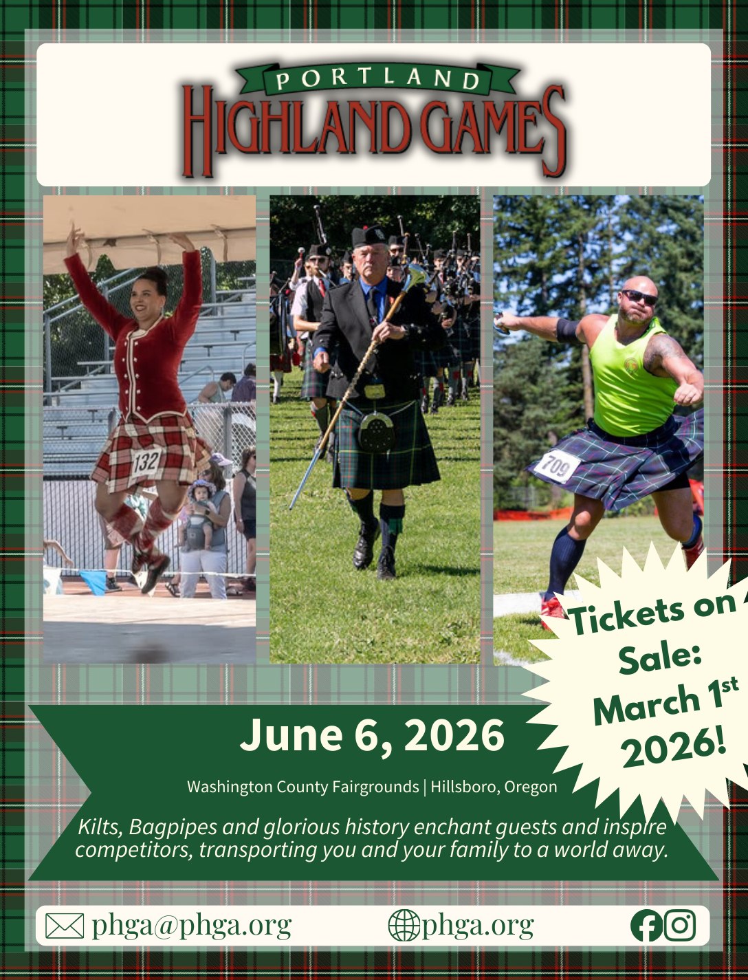 🎉 Tickets Go On Sale... - Portland Highland Games Association | Facebook