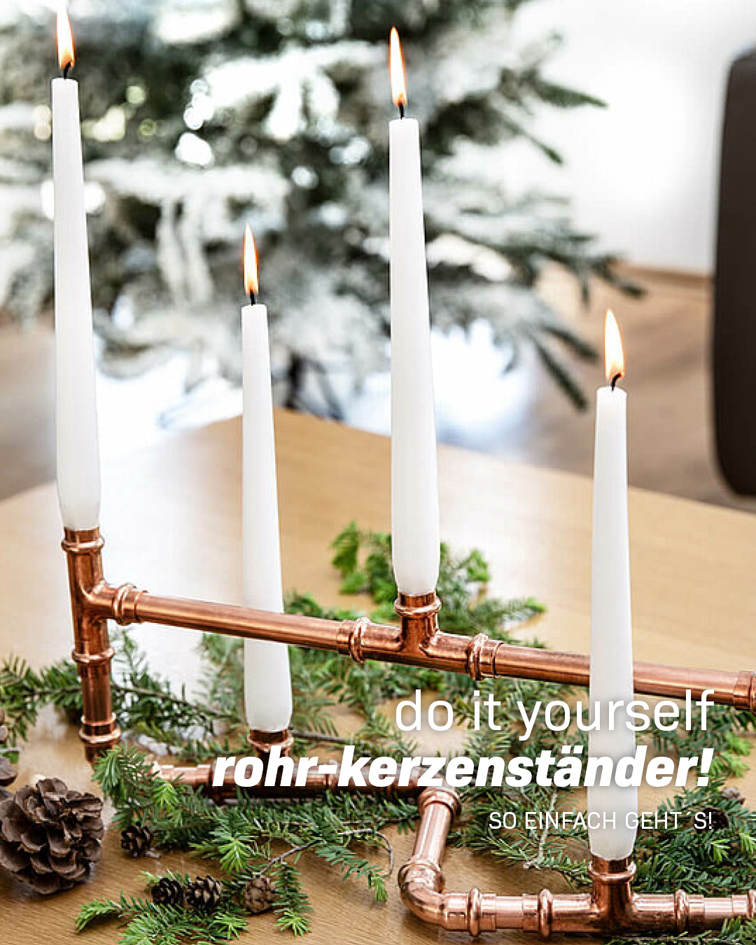 Kupfer trifft Kreativität! In unserer heutigen DIY-Idee dreht sich alles um stylische Rohr-Kerzenständer aus Kupfer. Mit ein paar Fittings, etwas Rohrmaterial und ein wenig handwerklichem Geschick e