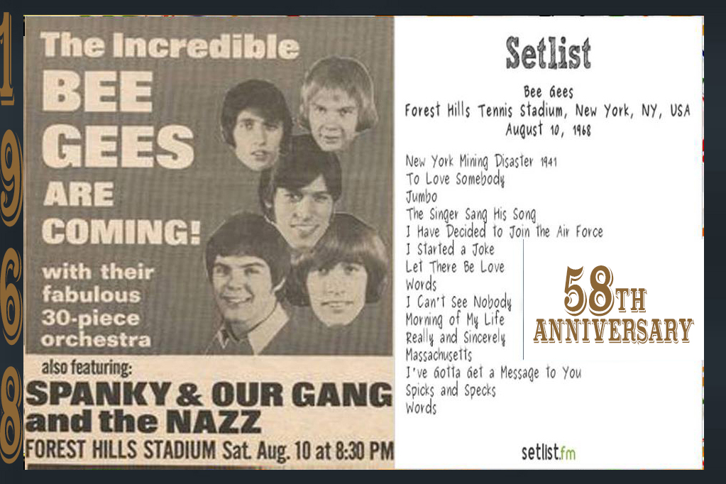 Bee Gees レコード3枚とパンフレット、半券チケット3枚 Bee Gees concert at Forest Hills Tennis Stadium, New York, NY, on