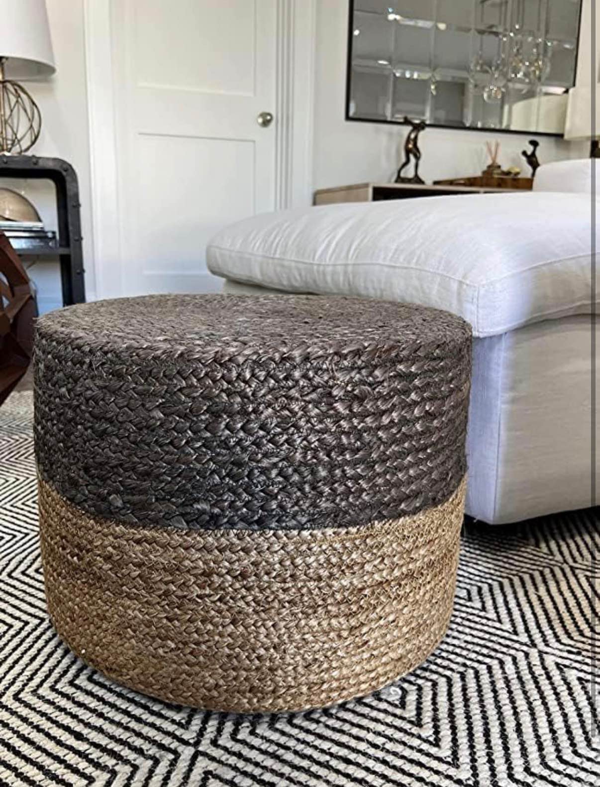 Braided Footrest Pouf Hand Knitted Traditional Cord Boho Pouffe ...