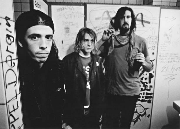 Nirvana, backstage in Frankfurt, Germany, November 12, 1991. Photo