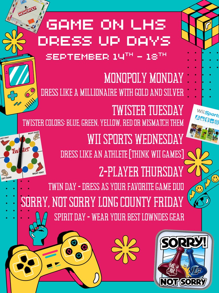 homecoming dress up games Lhs days September 14 to 18 INSTAGRAM