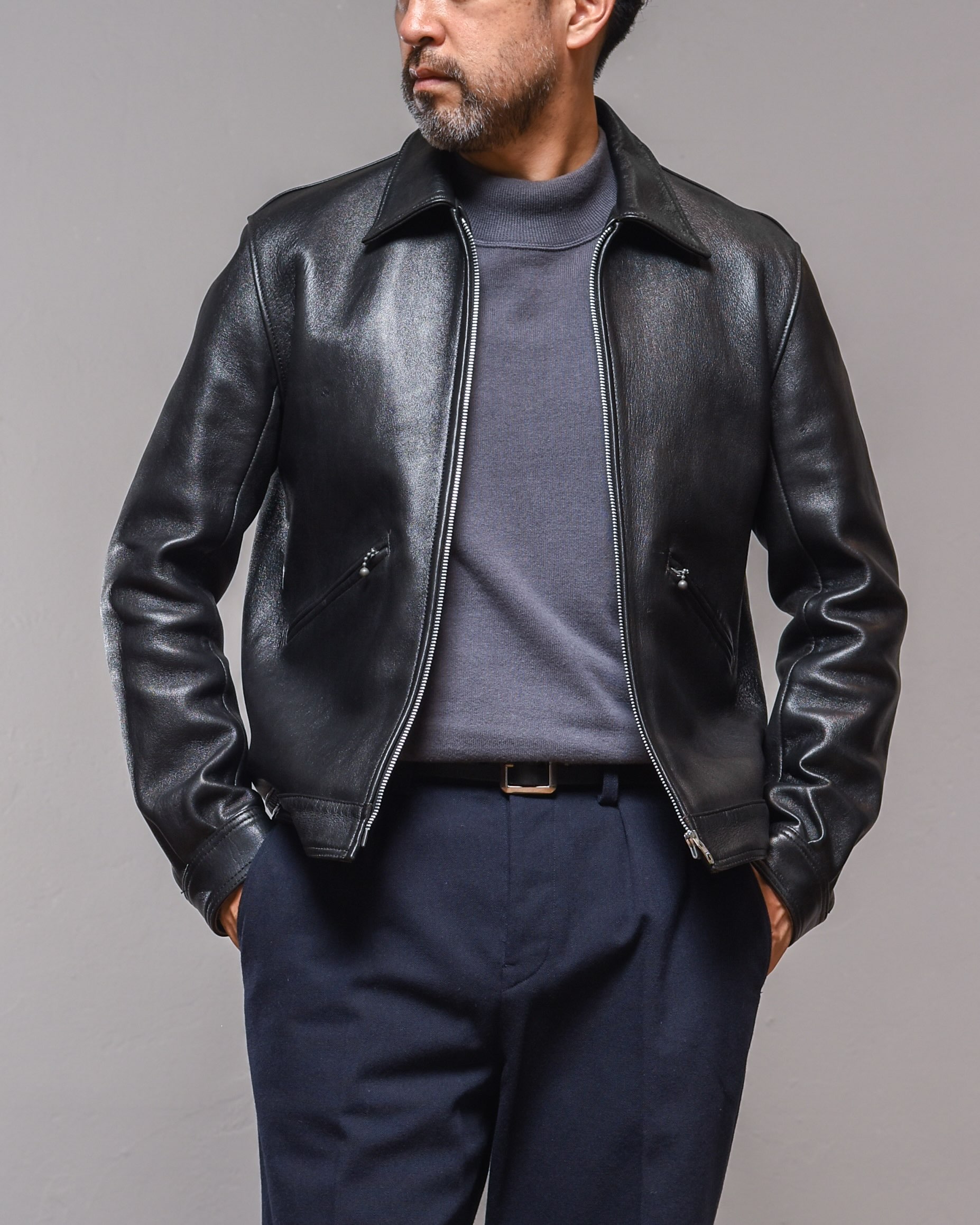ACV-WX02 WAXED COTTON BMC JACKET. Color: BROWN. Model: 180cm 65kg