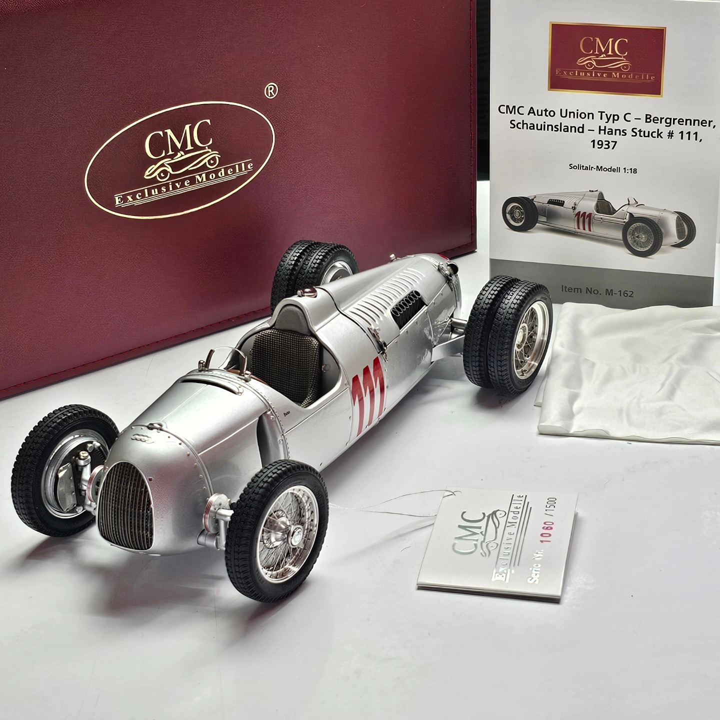 ミニカー CMC 1/18 Auto Union Typ C BERGRENNER The CMC Auto Union Typ C Bergrennen – Hans Stuck #111, 1937 is one