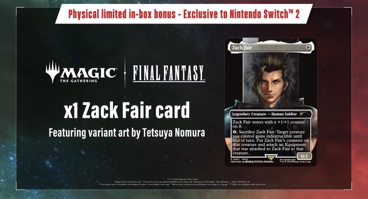 Zack Fair Magic: The Gathering card in Final Fantasy 7 Rebirth
