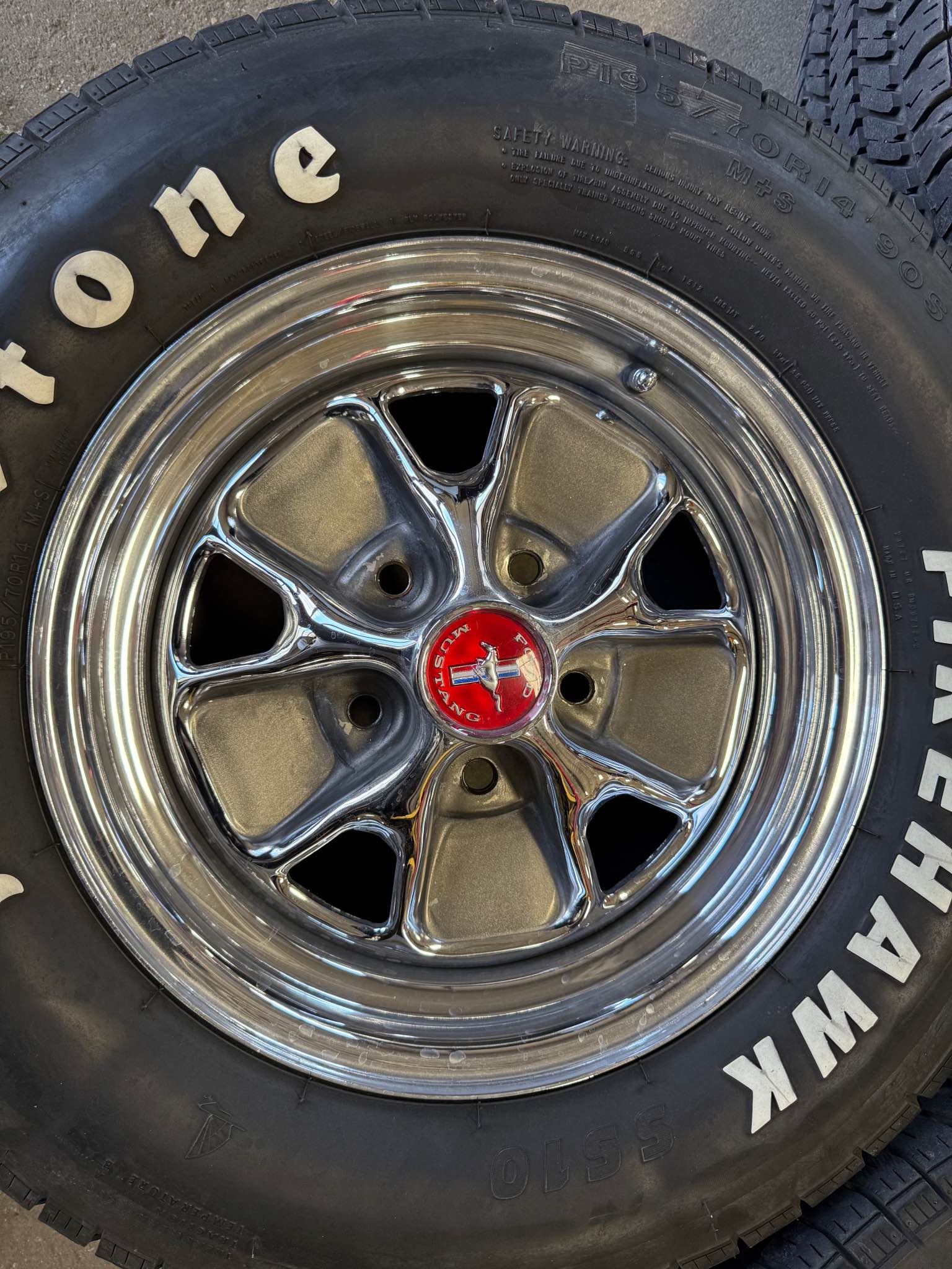 (4) 14 inch five lug Mustang Rally wheels - Car Wheels, Tires & Parts ...