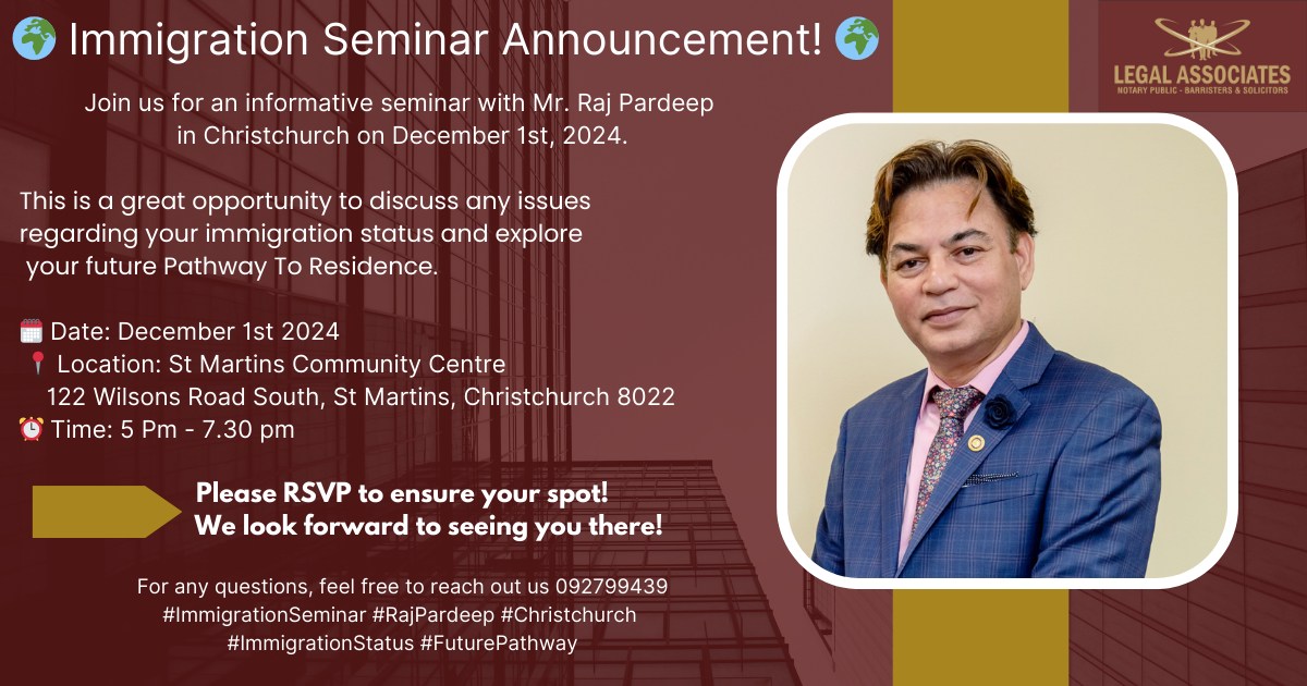 Immigration Seminar with Raj Pardeep