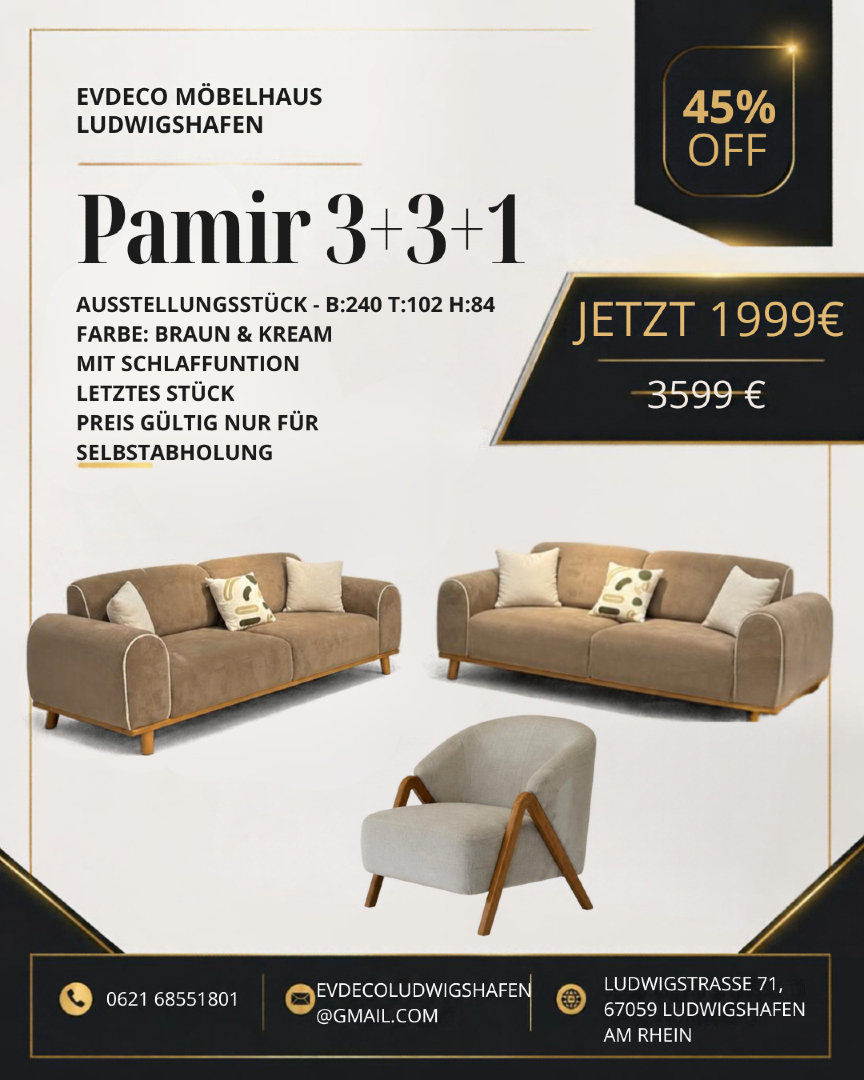 ✨ Saison-Ende SALE bei Evdeco Ludwigshafen! ✨ 🛋️ Bis zu 53% Rabatt auf unsere Ausstellungsstücke! 🛏️ Betten & Schlafzimmermöbel ✔️ Einzelsofas & Ecksofas 🛏️ Schlafsofas mit Funktion 📺 TV-Units, Couchtische, Esstische und