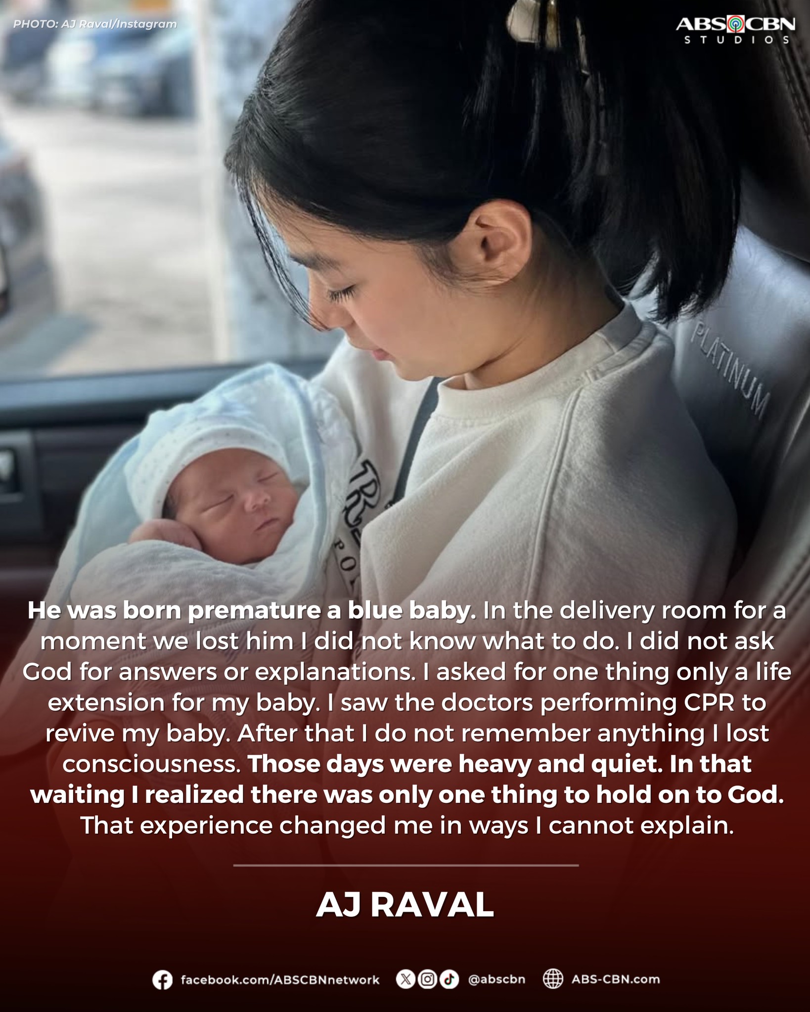 ABS-CBN - AJ Raval opens up about the birth of her son,... | Facebook