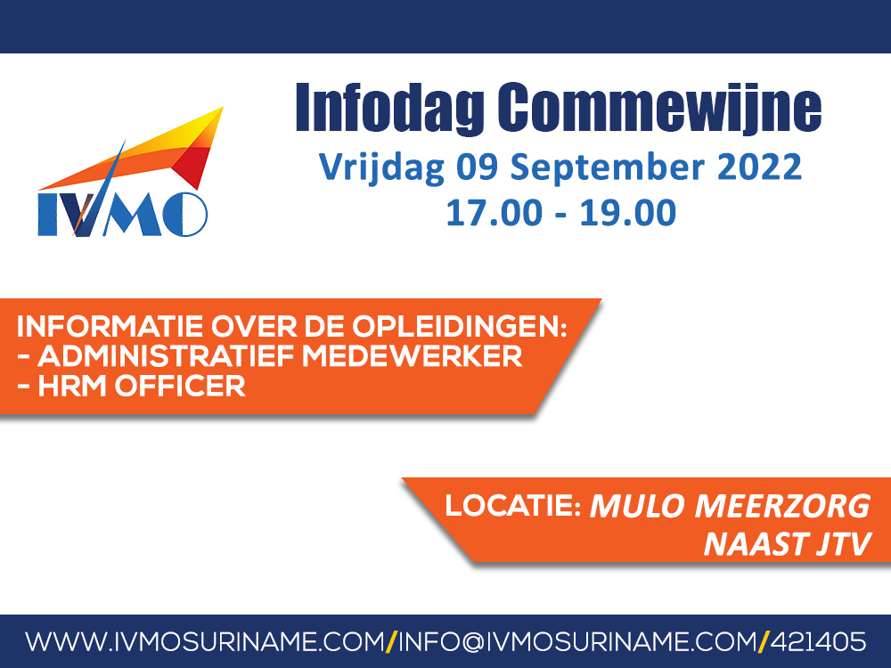 IVMO Suriname - Infodag Commewijne De Oude prijzen gelden...