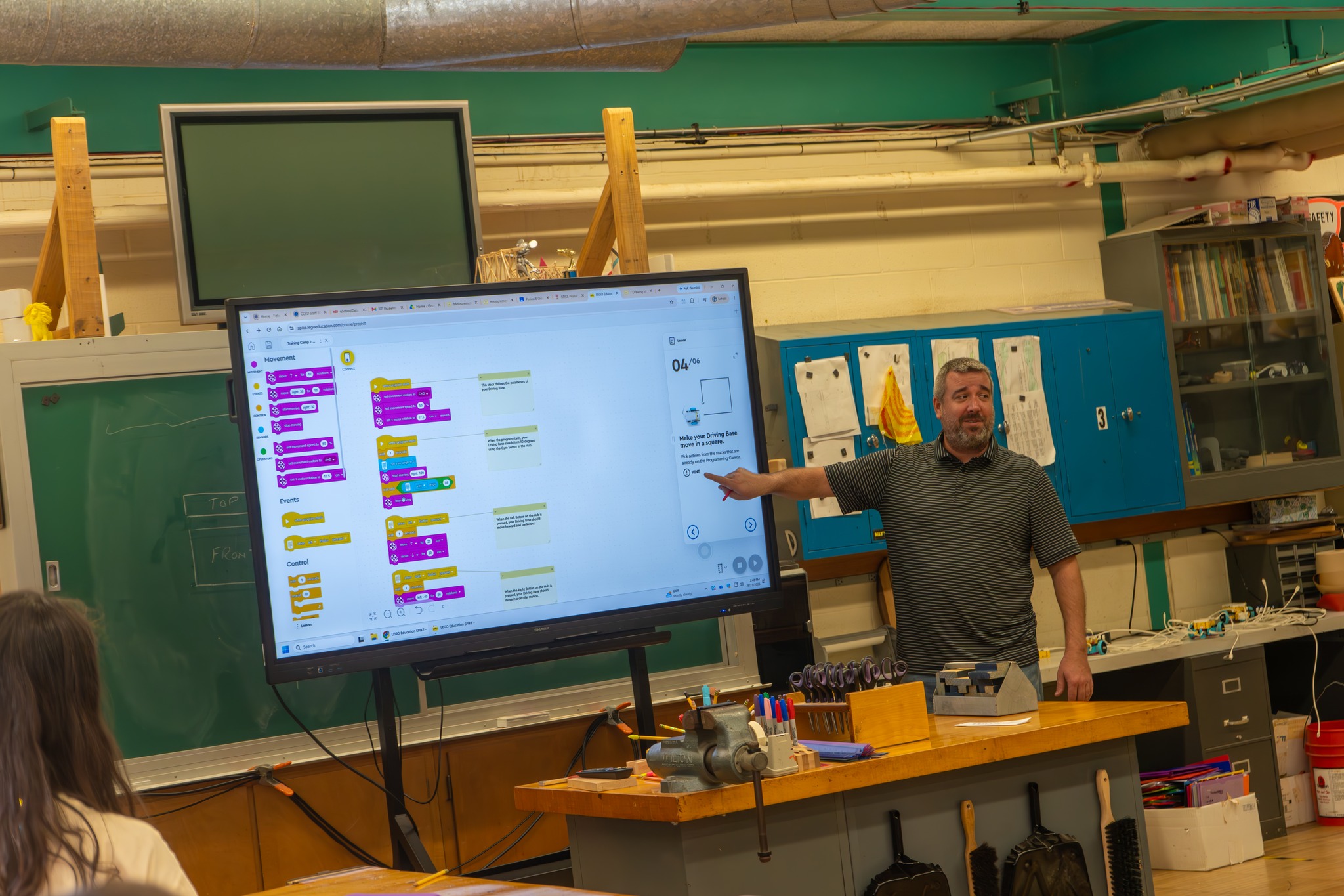 Code. Test. Fix. Try again! Students in Bryan Corey's sixth grade